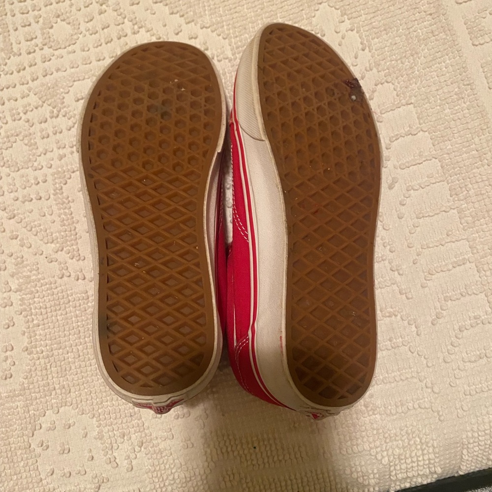 Vans Red Canvas Sneakers with White Accents-Size 7.5 - Picture 3 of 4